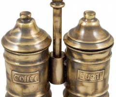Double antique-finish coffee-sugar jar, No 5040.