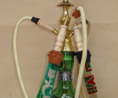 Hookah , glass bottom, triple hose.