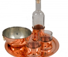 'Ouzo' spirit serving set, copper.