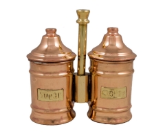 Double copper coffee-sugar jar, No 3040.
