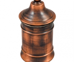 Antique finish coffee-sugar jar.