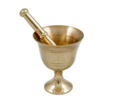Mini bronze mortar and pestle set.